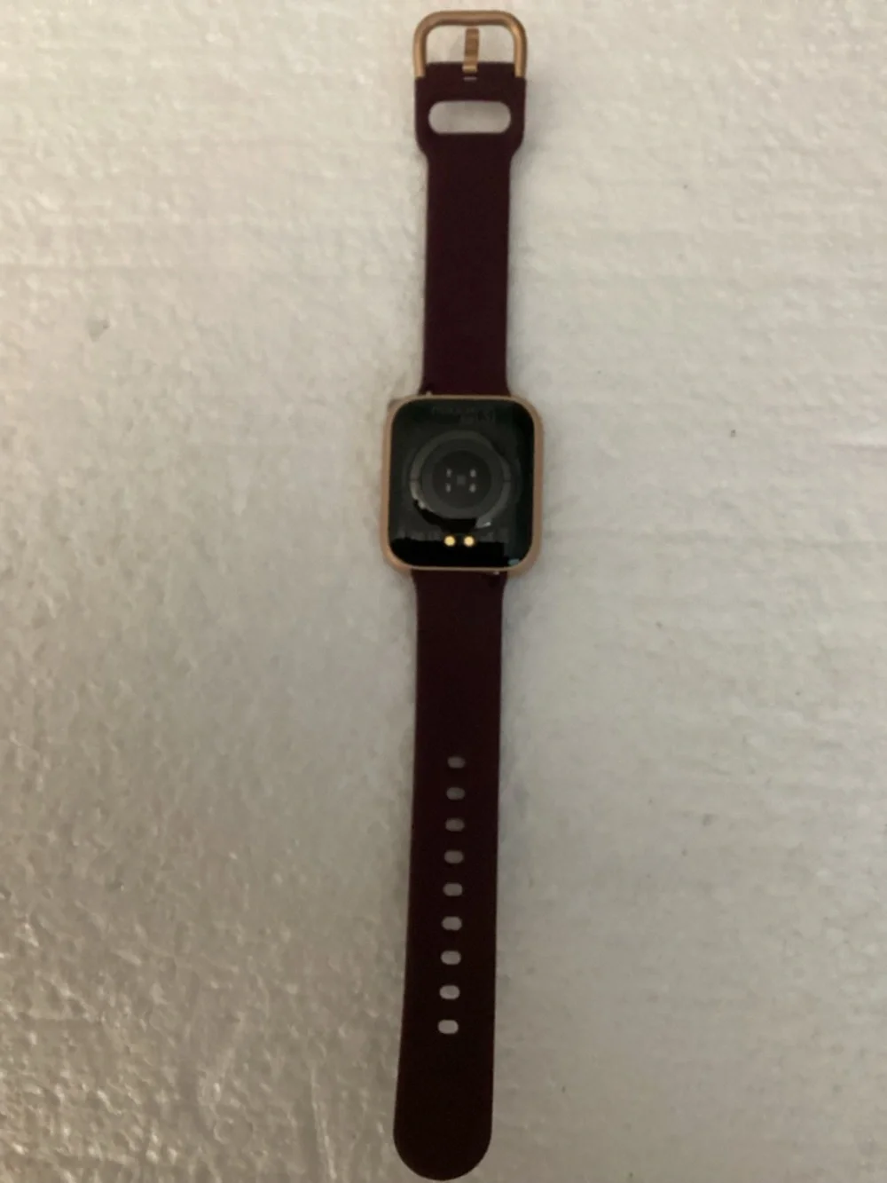 Air 3 Burgundy Silicone Strap Smartwatch with 3 in 1 Wireless Charging Station